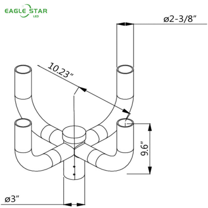 Eagle Star LED Quad 90’ Horizontal Tenon Adaptor