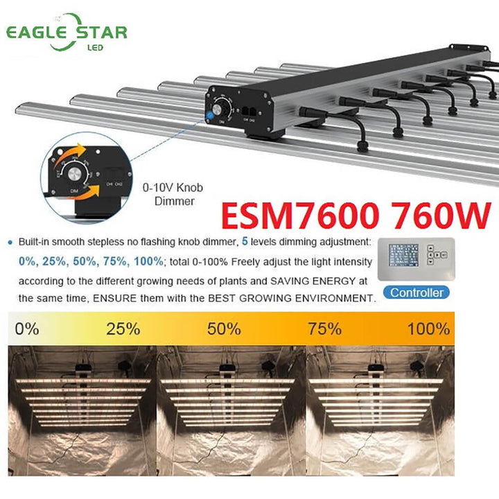 ESM7600 Multi-bar LED 760W Spectrum lights grow fo Eagle Full Star LED